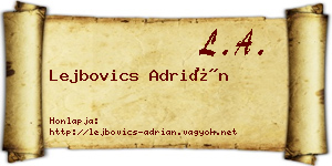Lejbovics Adrián névjegykártya